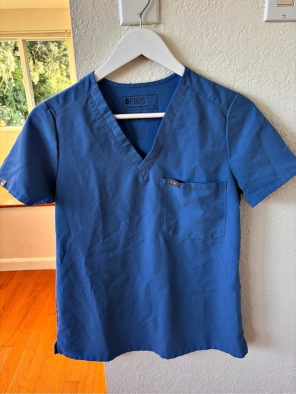 FIGS Casma Scrub Top Blue